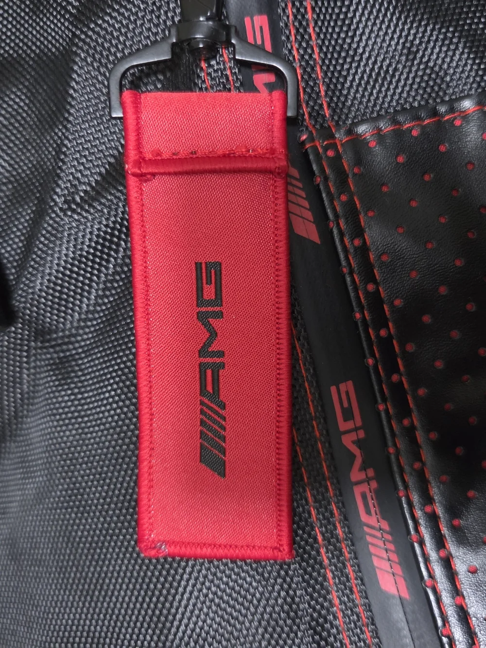 Men's Black and Red Duffle Bag